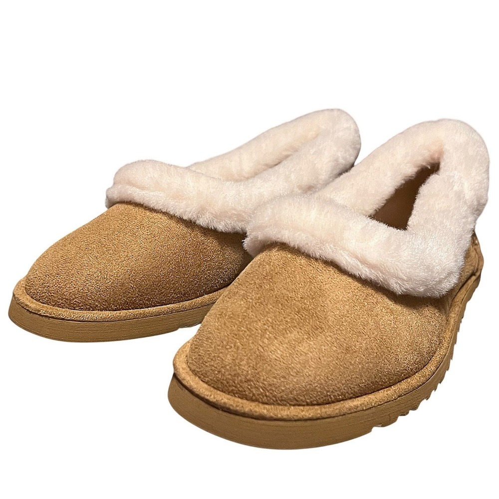 La Rosa Brown Suede Faux Fur Lined Slippers KF1104-1 Size 41 NEW‎ - Picture 3 of 16